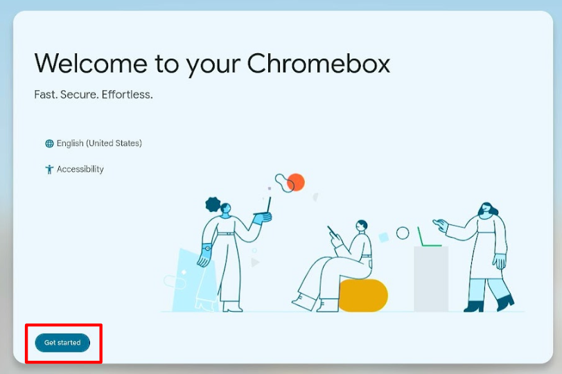 ChromeOS Welcome screen